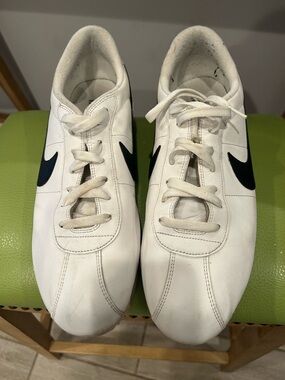 Nike Cortez White Leather Sneakers with Black Swoosh size 14 men’s